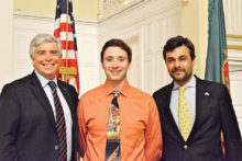 Robert Sherman, former U.S. Ambassador to Portugal (left), Jonathan Miguel Klinker (center) and Pedro Carneiro, Consul of Portugal to the United States (right)