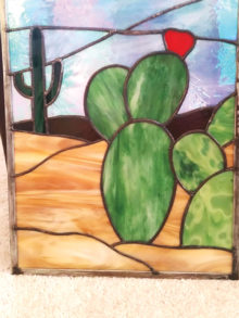 Stained glass desert scene by Alexa Buchanan