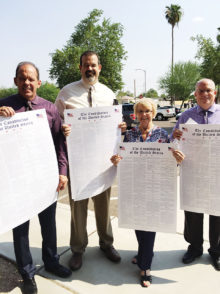 Carolyn Hawkins with Chandler High School principals