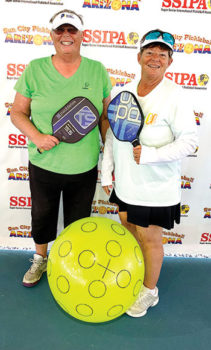 Janice Golden, Sun Lakes, and Jamie Noblit, Sun Lakes, won Silver medals in the 4.5 65+ Women’s Doubles at the Sun City Marinette SSIPA tournament.