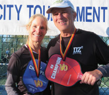 Dianne Zimmerman and David Zapatka won the Bronze medal in the 5.0 Mixed Doubles division at the Venture Out pickleball tournament.