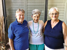 Left to right: Donna Quinn, Eleanor Woodman and Sharon Horton, former Crystal Award recipients from Sun Lakes Country Club