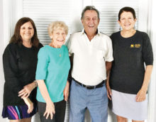Four of the many Tech Team members (left to right): Wanda Johnson, MaryAnn Stevens, Norm Harris, MJ Clement
