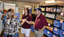 SLBLC Third Vice President Debra Curry and First Vice President Rich Iovino tour the food bank operations with Dara Gibson, AZCENDS Development Director (photo by Brian Curry)