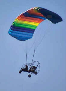 Sun Lakes resident Gary Vacin will explain why flying a powered parachute like the one pictured is the safest form of flying there is, during a presentation to the Sun Lakes Aero Club gathering on Monday, Nov. 18, at the Sun Lakes Country Club. The public is invited to attend.