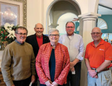 2020 Crystal Award recipients (left to right): Wayne Mangold, David Florence, Karen Jorgensen, Doug Bishop, Joe Downs, Steve Howell