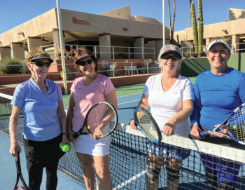 The longest match of the tournament (2 hours 37 minutes) and they could still smile. Cathy Moliter and Cindy McCarville (right) defeated Vonnie Ticknor and Mary Braton.