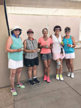 Left to right: Sandra LaBute Discoe (2nd place), Kathy Moliter (3rd place), Cindy McRoberts (1st place), and Karin Herrmann and Susie Dunn (tied for 4th place)