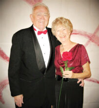 Pictured are Jim and Gayle Alvar entering the ballroom for the Feb. 6, 2016, 'All You Need Is Love' Valentine-themed dinner dance. This photo reminds us of time we all miss dearly as each day passes. We are looking forward to re-establishing such gatherings of fun and fellowship with all of our club members and guests.