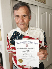 The Veterans of Foreign Wars (VFW) District 10 Sun Lakes Russell W. Bercier VFW Post 8053 was presented with the Bronze Certification of Recognition.
