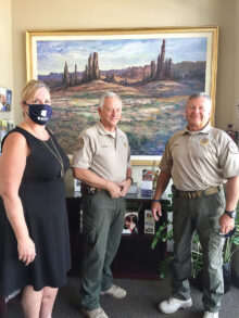 Pictured are NWC Executive Director Sheryl Keeme, Sun Lakes Ranger Captain Ron Burchett, and Sun Lakes Ranger Executive Officer Scott Murdock.