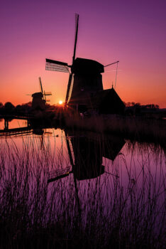 Windmill at Twilight by Phyllis Peterson