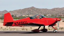Although the Sun Lakes Aero Club has been inactive for more than a year because of the COVID-19 virus, several members continue to fly their aircraft based at the Chandler Municipal Airport. Pictured is a RAV-6 owned by Cannon Hill.