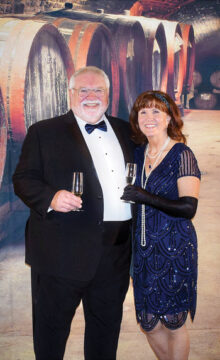 Pictured are Rob and Shirl Spade entering the ballroom in Sun Lakes through the seldom-used underground cellar entrance on March 11, 2017, for the "Prohibition Ball." We are especially looking forward to greeting attendees as they enter our next dance for the champagne reception that begins a lovely evening of dinner and dancing, on Saturday, Nov. 13, at 5:45 p.m.